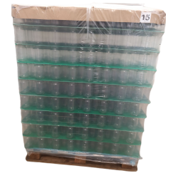 Pots verre jupe haute 250g TO70 palette de 3458 pcs (avec capsule noires)